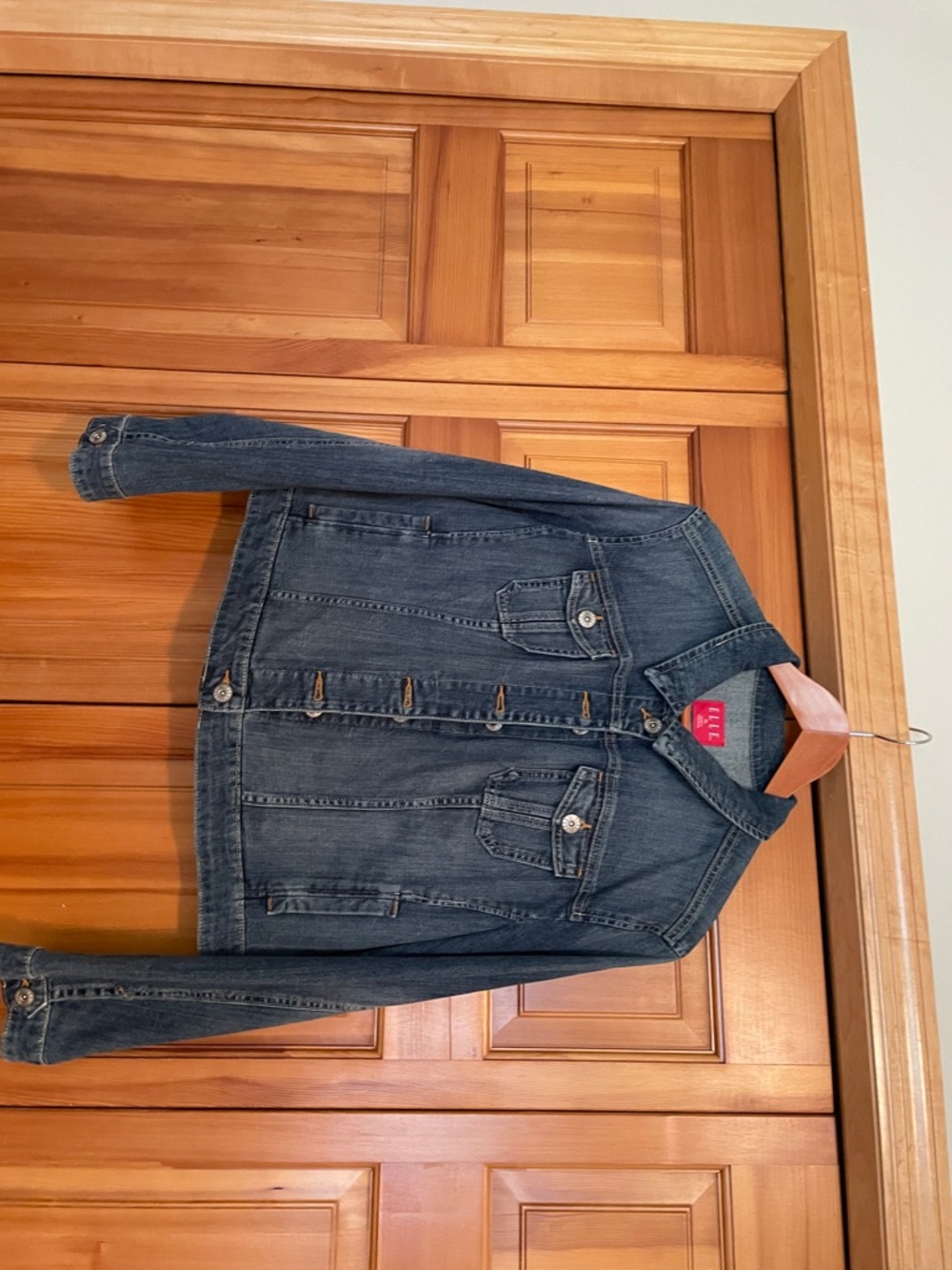 Elle Dark Blue Denim Jacket - Button Front
